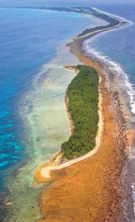 Scientists have created a miniature replica of Fatato Island, a coral reef island in Tuvalu, around 3000km north of New Zealand, to model the impacts of sea level rise. Photo / Supplied